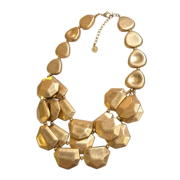Vintage CN Chunky Gold Tone Statement Necklace Signed CN - Picture 1 of 6